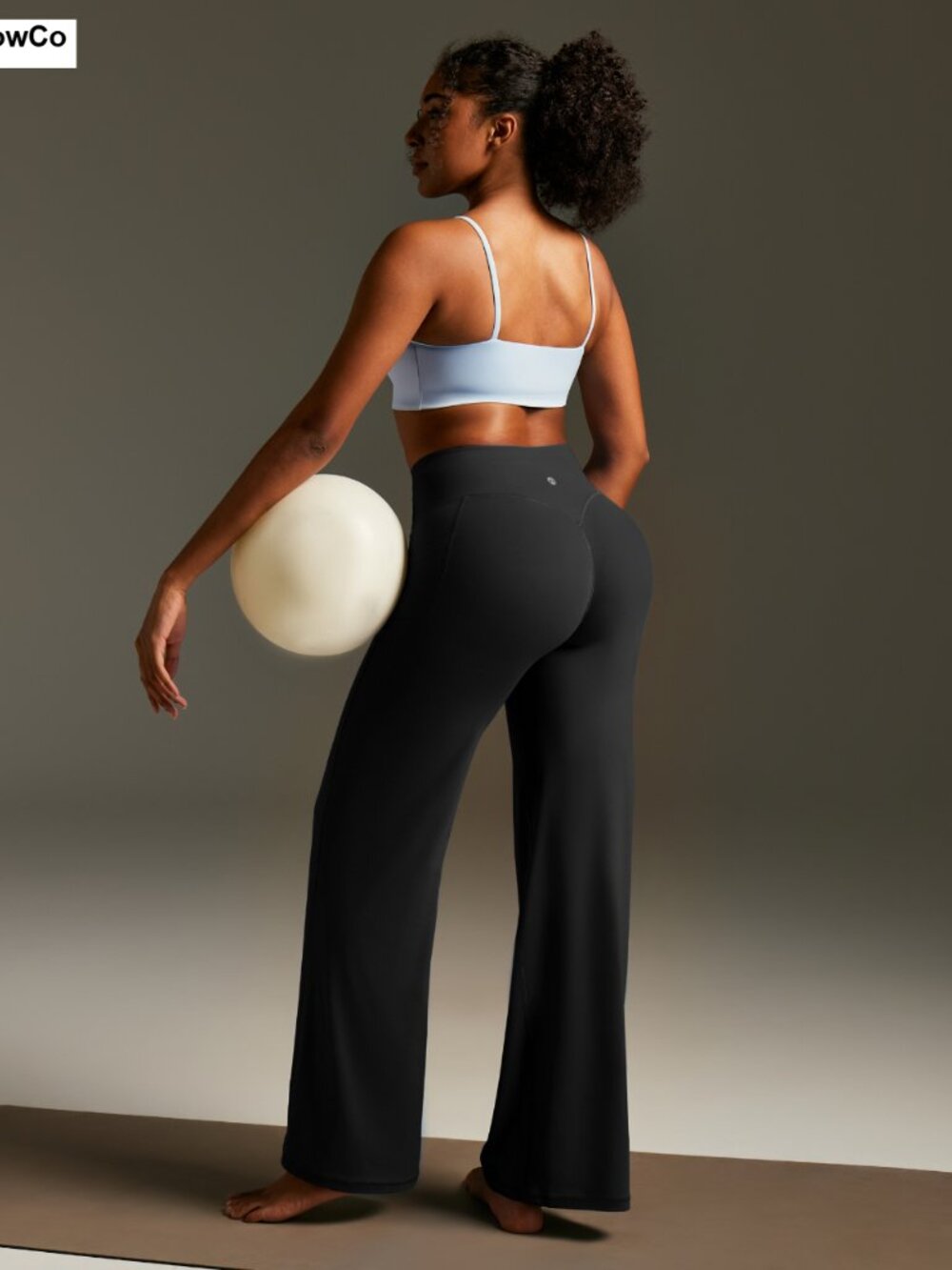 Butt Lifting Wide Leg Yoga Pants with Pockets High Rise - Picture 6 of 6